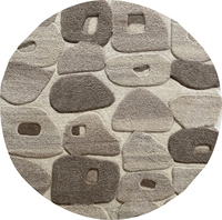 Hochfloriger Designer-Luxus-Teppich aus Indischer Handgetufteter Wolle, Rutschfest, Modern Abstrakt, Anpassbar, Hochwertig für Wohnungseinrichtungen, Direktvertrieb