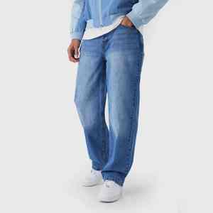 Pantalon cargo ample en denim de coton délavé coupe décontractée, pantalon cargo personnalisé, jean pour homme, pantalon de charpentier avec poches 3D - Product Image 6