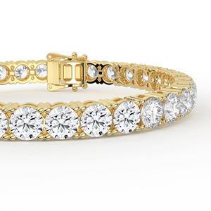 POOJA DIAMOND Luxurious Large Brilliant Cut Lab Grown Diamond Tennis <b>Bracelet</b> 14kt 18kt Gold Continuous Sparkle Statement Prong - Product Image 3