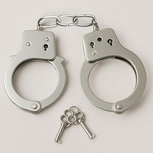Esposas de Juguete de Acero Inoxidable con Llaves de Seguridad, Resistentes, para Disfraces y Juegos de Rol, Venta al por Mayor, Accesorios para Fiestas - Product Image 1