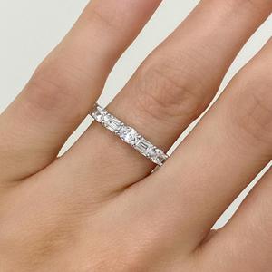 Lab Grown Diamond Wedding Band Minimalist <b>Stacking</b> Matching <b>Rings</b> Custom 14K 18K Solid Gold East West Emerald Oval Cut Wholesale - Product Image 4
