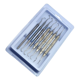 Kit de Instrumentos Quirúrgicos Dentales Manuales de Acero Inoxidable con Empuñadura Moleteada Plateada, Clase I, Certificado CE - Product Image 5