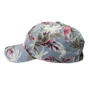 Gorra de Béisbol con Estampado Tropical, 6 Paneles, Ajustable, de Algodón y Mezclilla, Unisex, Casual, para Primavera y Verano - Product Image 1