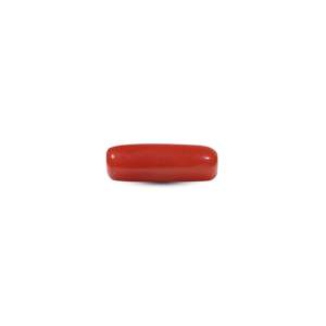 Handcrafted 5.5 Carat Synthetic Red Coral Oval Cabochon Loose Gemstone for Fine Jewelry - Product Image 1