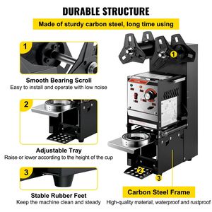Sigillatrice Semiautomatica per Tazze Boba 300-500 Tazze/ora, Nera, Diametro 90/95mm, per Tazze da Tè e Barattoli - Product Image 6