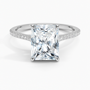 Anillo BOJ 0125 con Corte Radiante, Plata 925, Anillo Solitario de Lujo con Engaste de Garras, Diamante de 2ct, Color D, VVS1, Moissanita, Certificado GRA - Product Image 1