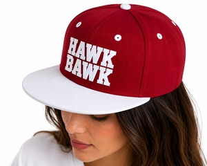 Casquette Snapback Unisexe Premium Réglable Respirante Élégante Rouge et Blanche à Visière Plate 6 Panneaux en Coton Respirant Décontractée - Product Image 4