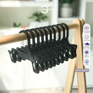 SB TECH Lot de 10 cintres en plastique PP de 20 cm avec grandes pinces, sans coussinets en caoutchouc, maintien robuste, gain de place et design écologique - Product Image 4