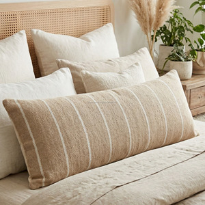 Soft Natural Woven <b>Pillow</b> Cover Lumbar Large Size Handloom 40X65 Foldable <b>Pillow</b> Case Woven Textured for Home Decor - Product Image 4