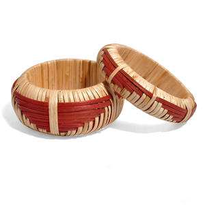 Pulseras de ratán de gran tamaño, accesorios naturales para dama y caballero, pulsera tejida a mano al precio más bajo. - Product Image 5