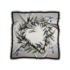 Collection en gros de foulards de luxe personnalisés, imprimés, effet soie, hijab tendance, châle carré pour le cou - Product Image 2