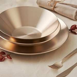 Plato de Cena Redondo Grande de 25 cm de Broncería, Elegante Plato de Servir Tradicional Coreano Forjado a Mano - Product Image 5