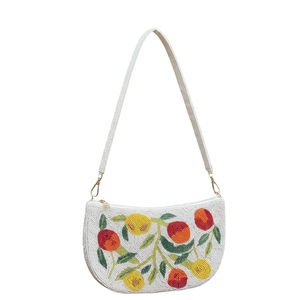 Handmade Vibrant Handcrafted Beaded Waterproof <b>Nylon</b> 3L+ Single Strap <b>Shoulder</b> <b>Bag</b> with Cotton Lining for Women and Birds Design - Product Image 1