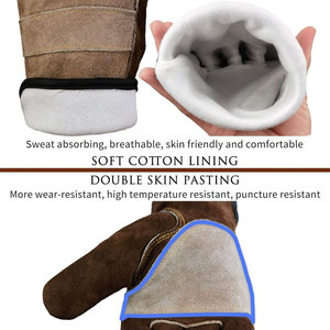 Premium High Quality TIG MIG Welding Gloves Heat Resistant Leather Touch Screen Outdoor Safety Gloves in Brown - Product Image 5