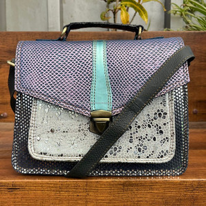 Nouveau sac à bandoulière personnalisé en cuir recyclé à motif argenté métallique brillant à la mode pour femmes sacs à bandoulière de grande capacité - Product Image 4