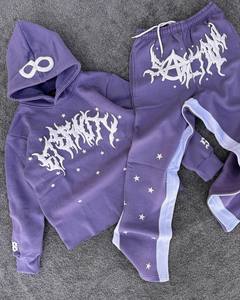 New Arrival Men Sweatsuit Set Graphic Embroidery Hoodie And Jogger <b>Pants</b> Manufacturer - Product Image 5