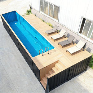 Vente directe usine – Grande piscine conteneur extérieure avec fenêtre en acrylique transparente, structure en acier, piscine modulaire hors sol - Product Image 1