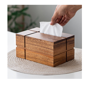 Boîte à mouchoirs en bois au design attrayant, qualité supérieure, fabriquée à la main, rectangulaire, pour la décoration de la maison et de la table. - Product Image 5