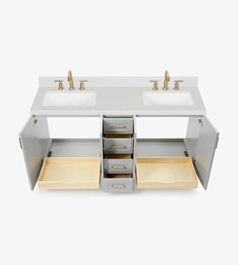 Meuble de salle de bain Quartus 72 pouces avec double vasque, directement de l'usine, seulement 5 options de finition, fabrication directe du Vietnam - Product Image 5