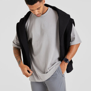 T-shirt Oversize Léger Tendance Personnalisé Vintage Classique Col Rond Streetwear Haute Qualité Épaules Tombantes Vente en Gros - Product Image 1