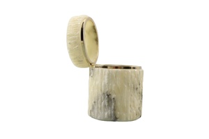 Boîte à cigarettes en marbre, boîte à cigarettes de table, boîte à cigarettes vintage en onyx ivoire - Product Image 3