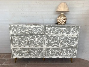 ILAHI's Bone Inlay <b>Drawer</b> Modern Design Agate Detailing <b>Storage</b> Portable Home Furniture - Product Image 2