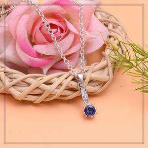 Colgante de Plata de Ley 925 con Piedra Preciosa de Cianita, Joyería de Moda Hecha a Mano, Certificado IGI, Diseño Único, Elegante y Delicado, Regalo para Mujer - Product Image 4