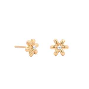 Pendientes Minimalistas con Pequeñas Flores, Delicados y Personalizados, de Oro Sólido de 14K y 18K, Pequeños y Elegantes para Uso Diario - Product Image 5