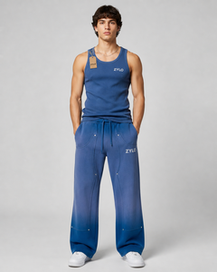 New Best Custom Screen Printed Logo Casual Canvas Men's Sweatpants 100% Cotton Breathable Eco-Friendly Acid Washed OEM - Product Image 1