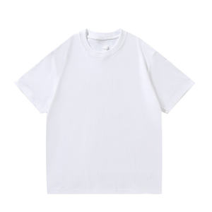 Men's <b>White</b> <b>Plain</b> Cotton T-Shirt Short Sleeve O-Neck Regular Fit Casual Jersey Knitted Solid Color Top - Product Image 5