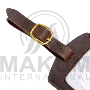 Etiqueta de equipaje de viaje de cuero genuino personalizada con logotipo y color a medida - Product Image 5