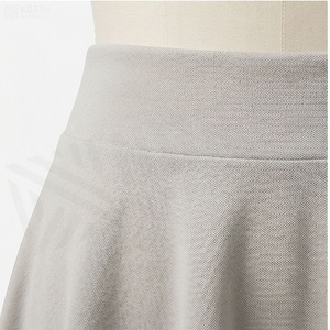 Minifalda de Mujer, Corte en A, Cintura Elástica, Color Sólido, Plisada, Tela Suave de Spandex y Poliéster, para Todas las Temporadas - Product Image 4