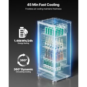 Réfrigérateur commercial vertical avec porte vitrée de 5,7 pi³ pour boissons, vitrine réfrigérée, congélateur - Product Image 3