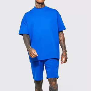 Ensemble short et t-shirt homme été brodé grande taille respirant avec logo imprimé – Tenue d'extérieur - Product Image 3