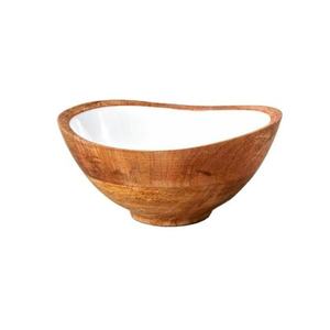 Bol décoratif en bois émaillé fait main pour l'iftar, fournitures de service du Ramadan avec motif imprimé - Product Image 1