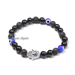 Pulsera de cuarzo con diseño de ojo malvado, pulsera de Chakra con diseño de Hamsa de cristal, venta al por mayor - Product Image 3