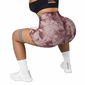 Shorts de sport pour femme à taille haute, personnalisables avec logo, pour l'entraînement, la gym, la course et le yoga, prix de gros - Product Image 2