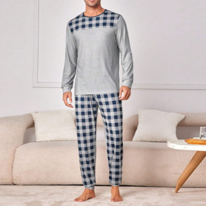 <b>Men's</b> Gaming <b>Pajama</b> <b>Set</b> Black T-Shirt Gray Shorts 100% Cotton Terry Fabric Quick Dry Summer Winter Home Wear Casual Sleepwear - Product Image 1