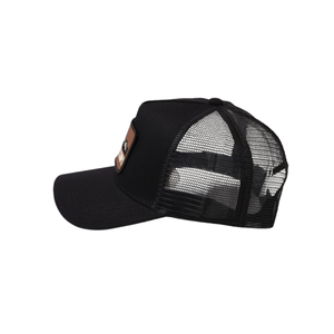 Casquette de camionneur OEM personnalisée à 5 panneaux quantité minimale de commande bas Patch élégant logo Maille respirante Profil haut Design Performance de marque sportive - Product Image 3
