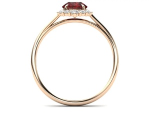 925เงินสเตอร์ลิงแหวนแต่งงานทับทิมหยดน้ำเครื่องประดับเงินสุดหรู14K 18K - Product Image 2