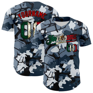 Custom Team Camo Baseball Jersey Full Button Lightweight Breathable Short Sleeve 100% Polyester All Seasons - Product Image 5