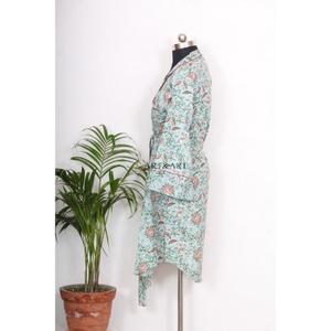 Chemise Kimono Longue Bohème Indienne pour Femme – Vêtement de Nuit Élégant en Coton avec Ceinture à Nouer et Boutons Décoratifs – Coupe Ample et Confortable - Product Image 5