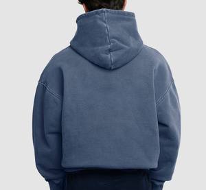 เสื้อฮู้ดดี้ทรงปกติสำหรับผู้ชาย สไตล์สตรีทแวร์ ผ้าคอตตอน 100% หนานุ่ม ซักกรดแบบพิเศษ สำหรับฤดูหนาว ผลิตโดยผู้ผลิต OEM - Product Image 6