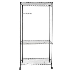 Organizzatore per Armadio Portatile a 3 Ripiani in Metallo con Mensola e Appendiabiti - Product Image 3