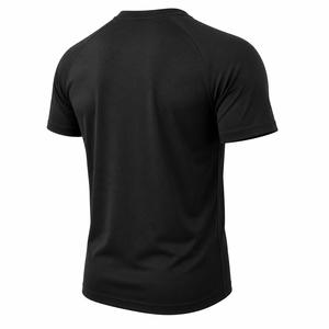 Custom Men's Black Knitted Polyester T-Shirt O-Neck Short Sleeve <b>Raglan</b> Regular Fit Eco-Friendly Breathable Quick Dry Sporty - Product Image 5