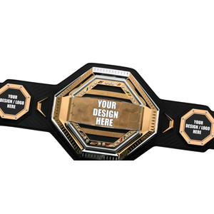Cinturón de Campeonato Estilo UFC con Detalles en Dorado, Opción de Diseño de Logotipo Personalizado - Product Image 6