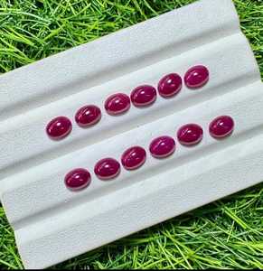 Lot de pierres précieuses en rubis naturel taillé ovale de Chanthaburi, Thaïlande, pierres en vrac de haute qualité pour la fabrication de bijoux, bagues, pendentifs - Product Image 1