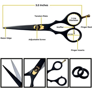 Ciseaux de barbier de couleur unique, qualité supérieure, outils professionnels de coupe de cheveux, lames en acier inoxydable, best-sellers, prix de gros bas - Product Image 4