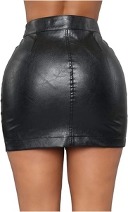 Jupe en cuir d'agneau véritable de haute qualité / Jupe pour femme en peau d'agneau véritable taille haute / Jupe en cuir en gros - Product Image 6