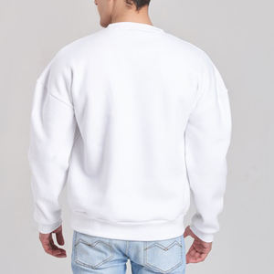 Pull-over col rond en coton 100 % pour homme, tricot uni, personnalisable OEM, vente en gros - Product Image 3
